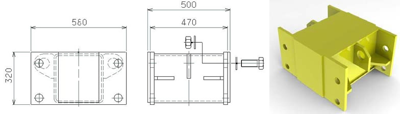 S2.43 SPMT side by side combination connecting block