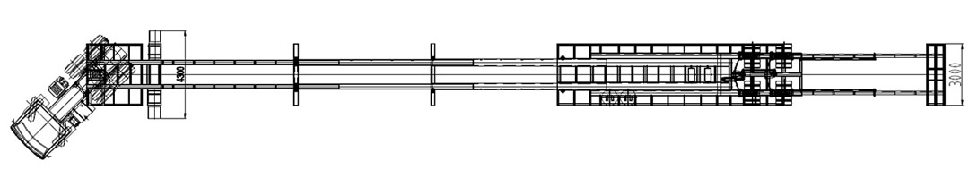 Double beams, three front telescopic extensions, and one rear extension