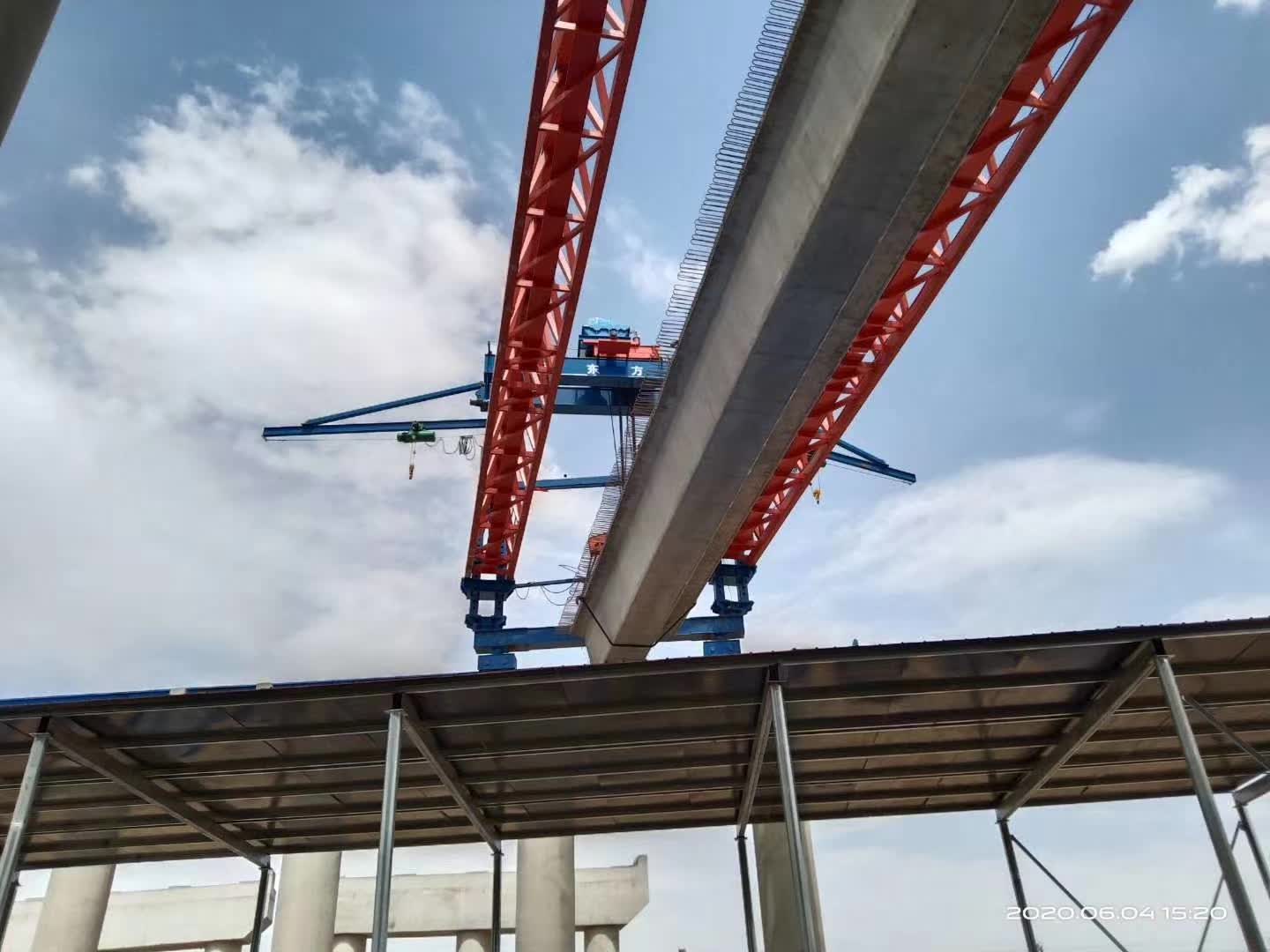 Launching process of the bridge beam