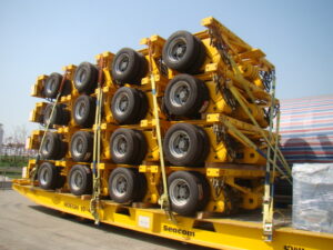 Modular trailer stack on mafi to Mombasa