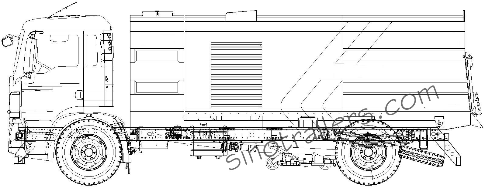 Road cleaner truck drawing